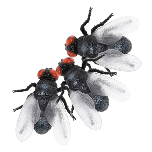 BESTonZON 3 Stück Teiliges Realistischer Plastikfliegen Insekten Kompakte Simulation für Frühe Bildung Wissenschaftliche Entdeckung Kindgerechte Naturerfahrung Robustes Kunststoffmodell von BESTonZON
