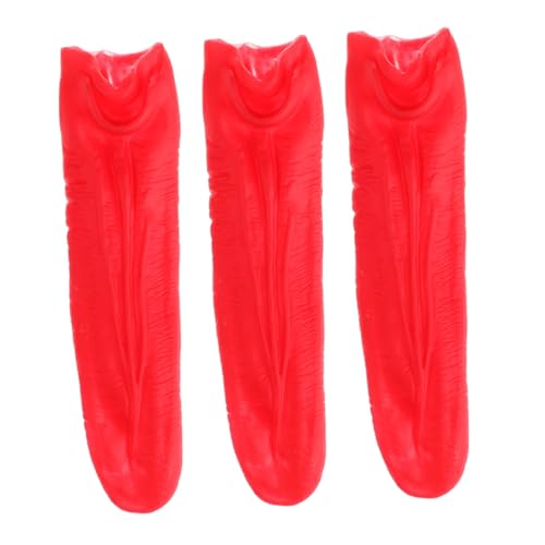 BESTonZON 3stücke Falsche Zunge Als Requisite Aus Lang Und Rot Für Halloween-Dekorationen Horrorthemen Und Bühnenshows Wiederverwendbar von BESTonZON