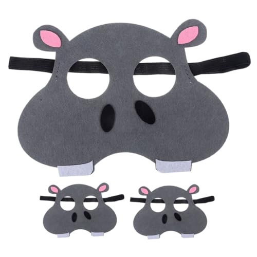 BESTonZON 3 Stück Teiliges Tiermasken aus Vliesstoff Wiederverwendbare Praktische Masken für Kindergeburtstage Halloween und Kostümpartys mit Elastischem Band für Einfachen Tragekomfort von BESTonZON