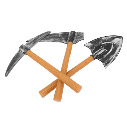 BESTonZON 3 Stück Teiliges Zwergkostüm Zubehörset mit Spitzhacke und Schaufel Leichtes Party und Halloween Requisiten Set für Bühnenauftritte und Karneval von BESTonZON
