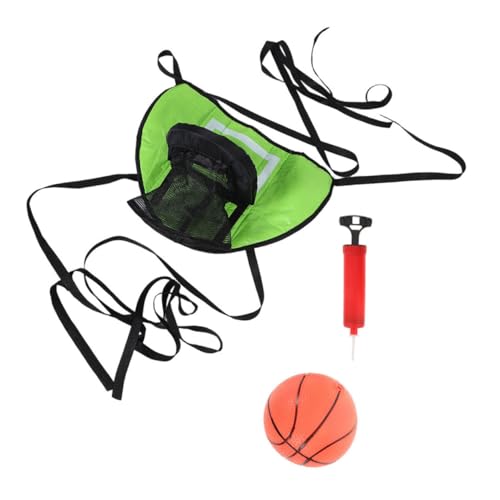 BESTonZON 3 Stück Trampolin Basketballkorb mit Pumpe und Mini bällen Verstellbar für Garten und Robustes Basketball anbauset für Familien Platzsparendes Outdoor von BESTonZON