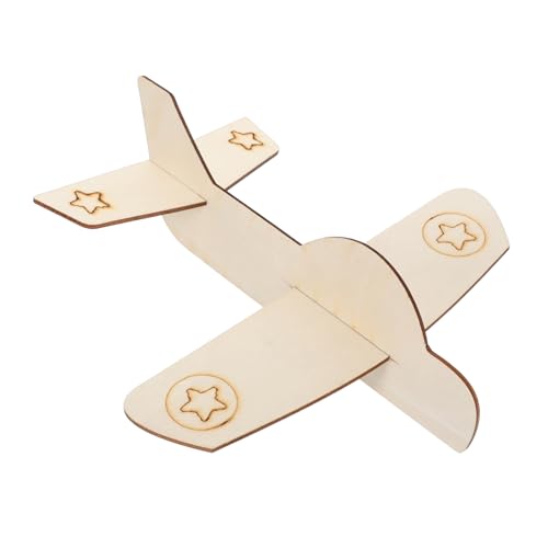 BESTonZON 3 Stück Unvollendete Holzflugzeuge Kleine Flugzeugmodelle DIY Leere Flugzeugspielzeuge von BESTonZON