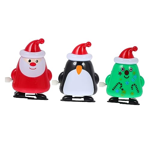 BESTonZON 3 Stück Weihnachtliches Aufziehspielzeug Teiliges mit Weihnachtsmann Weihnachtsbaum und Pinguin für Weihnachtsdeko für Partys BESTonZON 3 Stück Weihnachtliches Aufziehspielzeug Teiliges mit Weihnachtsmann Weihnachtsbaum und Pinguin für Weihnachtsdeko für Partys von BESTonZON