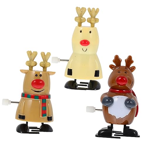 BESTonZON 3 Stück Weihnachts Aufziehspielzeuge Lustige Weihnachtsmann und Rentierfiguren aus Kunststoff für Partygeschenke für Feiertage und Geburtstagsfeiern BESTonZON 3 Stück Weihnachts Aufziehspielzeuge Lustige Weihnachtsmann und Rentierfiguren aus Kunststoff für Partygeschenke für Feiertage und Geburtstagsfeiern von BESTonZON
