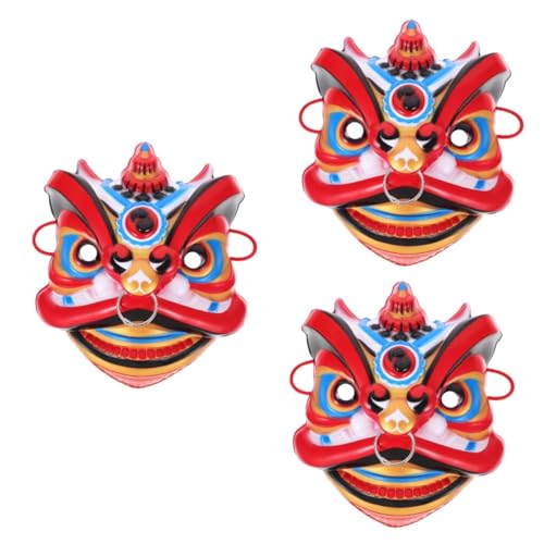 BESTonZON 3 Stück Wiederverwendbare Chinesische Löwenmaske Vollgesichts Handarbeit Cosplay Masquerade Maskenball Kostüm für Aufführungen Bühnenparty und Geburtstagsfeiern BESTonZON 3 Stück Wiederverwendbare Chinesische Löwenmaske Vollgesichts Handarbeit Cosplay Masquerade Maskenball Kostüm für Aufführungen Bühnenparty und Geburtstagsfeiern von BESTonZON