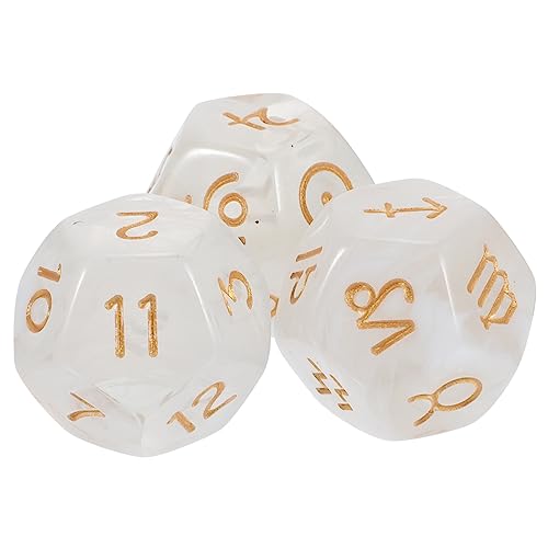 BESTonZON 3 Stück Würfelspiel 12 Seitige Würfel Brettspielwürfel Würfel Für Das Klassenzimmer Lustige Würfel Klassenzimmerwürfel Spielwürfel Tischspielwürfel Mehrseitige Würfel von BESTonZON