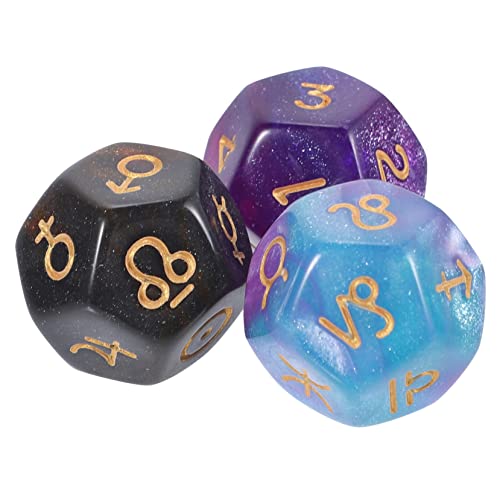 BESTonZON 3 Stück Würfelspiel 12 Seitige Würfel Großwürfel Brettspielwürfel Klassenzimmerwürfel Lustige Würfel Mehrseitige Würfel Tischwürfel Unregelmäßige Würfel Ausgefallene Würfel von BESTonZON