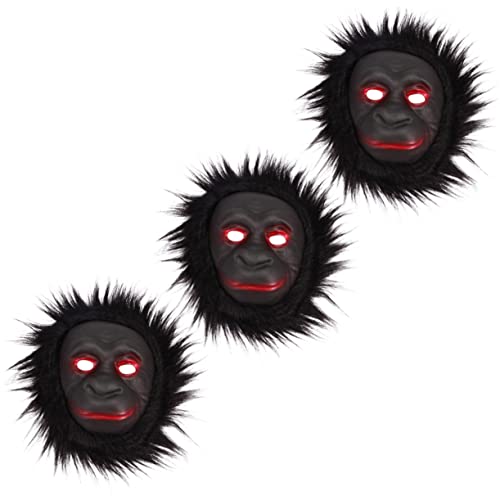 BESTonZON 3 Stück tierische Maske Fell Tierkopfmasken Halloween-Gesichtsabdeckung Schild lustige masken halloween costume de halloween kleidung Maskenfest Maske Schimpanse Black BESTonZON 3 Stück tierische Maske Fell Tierkopfmasken Halloween-Gesichtsabdeckung Schild lustige masken halloween costume de halloween kleidung Maskenfest Maske Schimpanse Black von BESTonZON