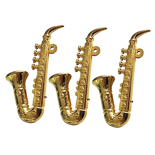 BESTonZON 3 Stücke für Kinderinstrumente bastelzeug tischdeko esstisch Mini-Saxophon- Miniatur-Saxophon Spielzeugsaxophon Instrumente Mini-Instrumente Golden von BESTonZON