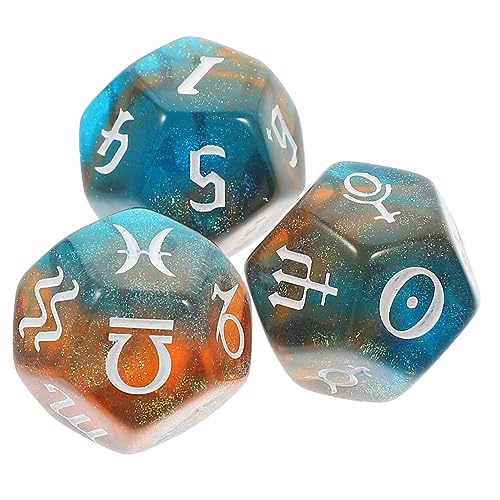 BESTonZON 3 Teilige Sternbildwürfel Tarot Wahrsagewürfel Runenwürfel Tarot Zubehör Tarotkarten Mit Bedeutungen Darauf Spielwürfel Polyedrische Würfel Kleine Würfel Requisiten von BESTonZON