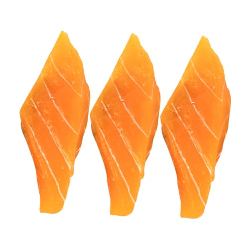 BESTonZON 3 Teiliges Simuliertes Sashimi Set Für Künstliche Töpfe Pflanzenschirm Saftige Lebensmittelmodelle Foto Requisiten Lachsmodell Simulierte Lachsscheiben Szenen Layout von BESTonZON