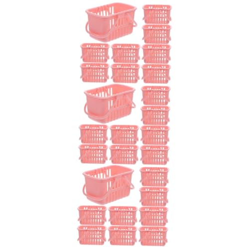 BESTonZON 30 STK Mini-Einkaufskorb ablagekörbe kühlkorb einkaufskorb Einkaufskörbe für Kleinkinder Minibehälter Ornament Kinderspielzeug Supermarkt-Handkorbmodelle Heimdekorationen Lagerung von BESTonZON