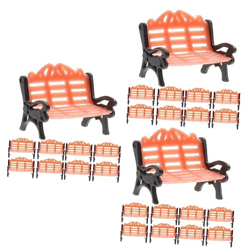 BESTonZON 30 STK Parkstuhl Modell Möbel Feenhaftes Spielzeug Outdoor-Stuhl Outdoor-dekor Mini-gartenbank Perlen Mini-Spielzeug Stühle Im Freien Mini-sitzbänke Plastik Miniatur Bunter Stuhl von BESTonZON