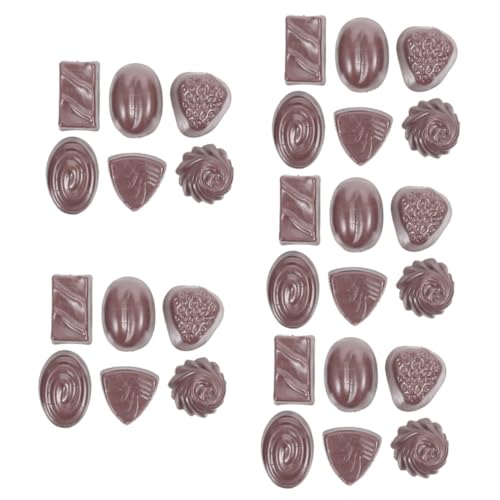 BESTonZON 30 STK Simulationsschokolade küchendekoration küchendeco simuliert künstliche Desserts Lebensmittel Spielzeug kleines Schokoladenmodell interessantes Schokoladenmodell Nachtisch 3D von BESTonZON