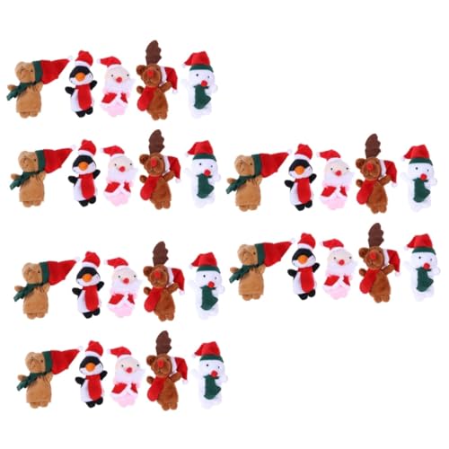 BESTonZON 30 STK Weihnachtsfingerpuppe Spielzeuge Geschenk Penguin Pinguine Puppen Plüschfigur Spielzeug Cartoon-Finger-Puppe weihnachtliche Fingerpuppen Puzzle Handschuhe Plüschtier von BESTonZON