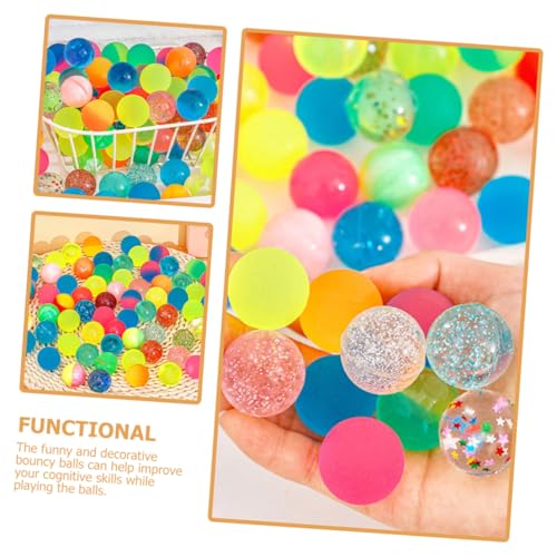 BESTonZON 30 Stück Bunte Elastische Hüpfbälle für Stressabbauende Spielbälle mit Hoher Sprungfähigkeit Leichte und Tragbare Gummibälle für Innen und Außen für Jungen und Mädchen von BESTonZON
