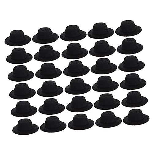 BESTonZON 30 Stück Dekorative Miniaturhüte für Puppen Teiliges aus Schwarzen Jazzmützen Vielseitige Accessoires für Puppen Outfits und DIY Projekte für Fotoshootings und Kostümierungen von BESTonZON