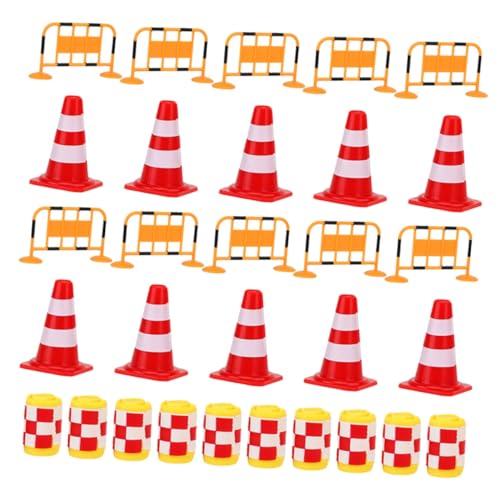BESTonZON 30 Stück Miniatur Verkehrszeichen Teiliges Lernspielzeug für Simulation von Verkehrszeichen Straßenblockade mit Roten Kegeln Orangen Absperrungen und Gelben Sicherheitsbehältern BESTonZON 30 Stück Miniatur Verkehrszeichen Teiliges Lernspielzeug für Simulation von Verkehrszeichen Straßenblockade mit Roten Kegeln Orangen Absperrungen und Gelben Sicherheitsbehältern von BESTonZON