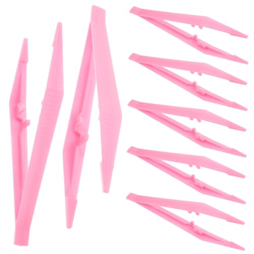 BESTonZON 30 Stück Pinzette für experimente für Experiment Children Toys zeckenzange für Kid Toys Pinzette zum Sammeln von Insekten Pinzette lehren Plastik Rosa von BESTonZON