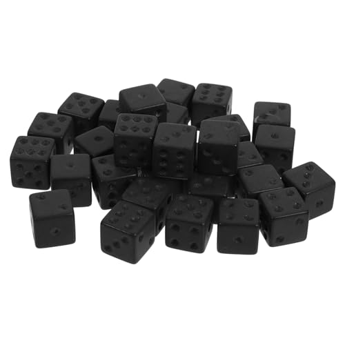 BESTonZON 30 Stück Schwarze Matte Würfel Spiel Würfel quadratische Würfel lustige Würfel Spiele Brettspiel Zubehör Tischspiel Zubehör spielsachen Punkte Würfel Acryl-Würfel-Requisiten Black von BESTonZON