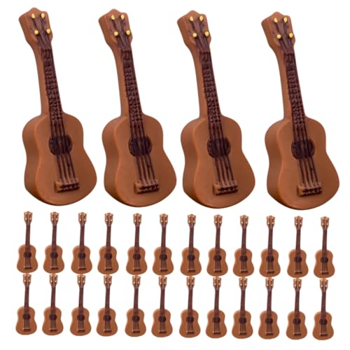BESTonZON 30 Stück Teiliges Miniatur Gitarrenmodell Detailreiche Resin Gitarre für Puppenhaus Dekoration für Musikliebhaber und Sammler Wartungsfrei und Langlebig von BESTonZON