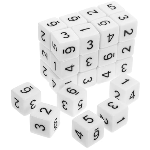 BESTonZON 30 Stück Weiße Spielwürfel mit Arabischen Ziffern Leichte Bruchsichere Würfel für Brettspiele Partys und Lehrprojekte BESTonZON 30 Stück Weiße Spielwürfel mit Arabischen Ziffern Leichte Bruchsichere Würfel für Brettspiele Partys und Lehrprojekte von BESTonZON