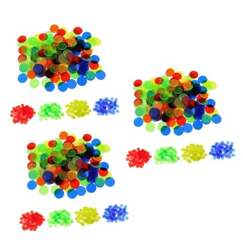 BESTonZON 300 STK Bingo-Zubehör Lieferungen Spiel-Bingo-Chips transparente Farben Modellierung mathematischer Konzepte Glatte Oberfläche Spielwährung Plastikmünzen Verstreute Perlen von BESTonZON