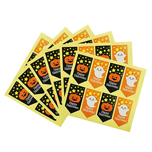 BESTonZON 30St Halloween-Aufkleber Bunte Tattoo-Aufkleber Abs Neon Halloween Halloween assecoires Siegeletikett Festival-Taschenverpackungsaufkleber Kupferplattenaufkleber von BESTonZON