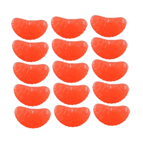 BESTonZON 30st Grapefruit-Segment Künstliche Grapefruit Frucht-Charme-perlen Simulation Von Fruchtscheiben Polymer-ton-perlen Handyanhänger Frucht-heishi-perlen Reize Stirnband Obst PVC Rot von BESTonZON