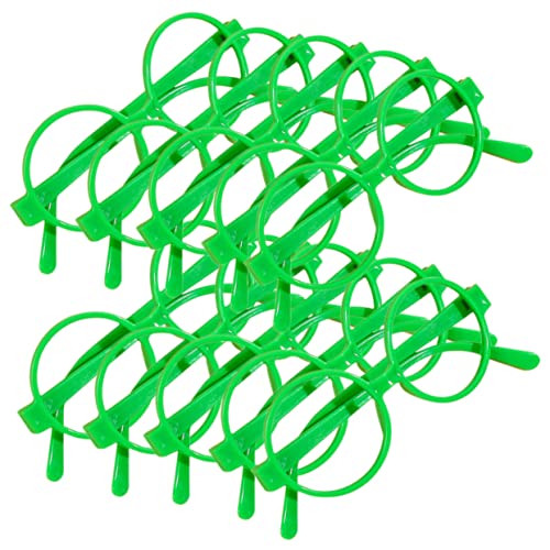 BESTonZON 30st Rundes Brillengestell Verzierung Des Brillengestells Grüne Rahmenbrille Neongrüne Brille Runde Gläser Ohne Brille Mit Grünem Kreis Rahmen Kostüm Spielzeug Plastik Green von BESTonZON