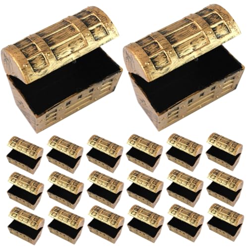 BESTonZON 32stücke Mini-schatztruhe Mit Retro-piratendesign Kleine Aufbewahrungsbox Für Schmuck Miniatur-piratenboxen Als Dekorative Truhe Vintage Schatzkiste Für Sammler von BESTonZON