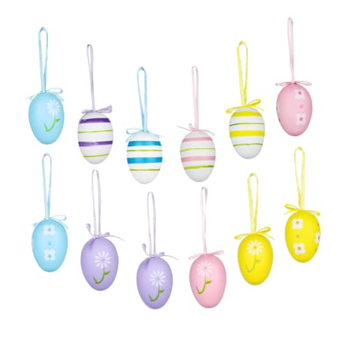 BESTonZON 32st Simulierte Ostereier Weidenkörbe Weiße Eier Zum Basteln Aufblasbar Ostereier Zum Bemalen Osterschmuck Dekorative Osterdeko Ei-Ornamente Hängende Ostern Osterversorgung Plastik von BESTonZON