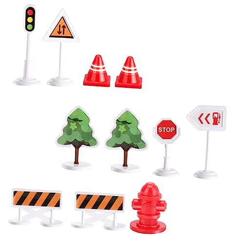 BESTonZON 33stücke Teiliges Kinderstraßenmodellset -szenen-Spielzeug Mit Verkehrszeichen Und Straßensperren Für Kreative Rollenspiele Und Frühkindliche von BESTonZON