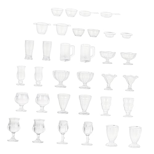 BESTonZON 34st Bonbon-Modell Miniaturbesteck Einfach Maschine Tassen Miniatur Weingläser Mini- Glaswaren Minibecher Zum Basteln Hafer Obst Lebensmittellagerbehälter Plastik BESTonZON 34st Bonbon-Modell Miniaturbesteck Einfach Maschine Tassen Miniatur Weingläser Mini- Glaswaren Minibecher Zum Basteln Hafer Obst Lebensmittellagerbehälter Plastik von BESTonZON