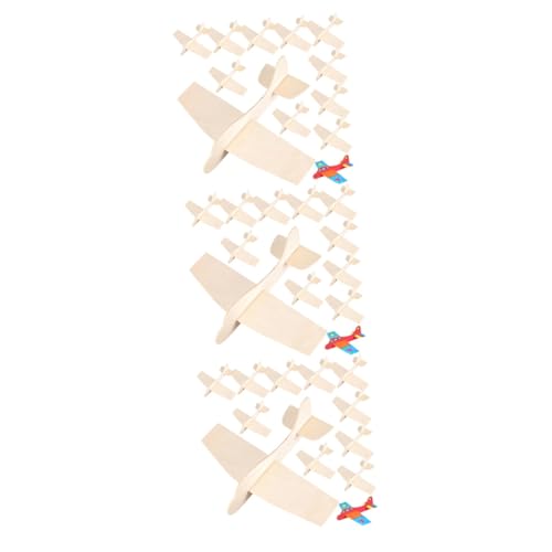 BESTonZON 36 STK Leere Holzflugzeuge Flugzeugspielzeug aus Holz Bausätze für Flugzeuge aus Balsaholz Kinder holzspielzeug kindergeburtstags mitgebsel Minispielzeug für Kinder Jungs-Spielzeug von BESTonZON