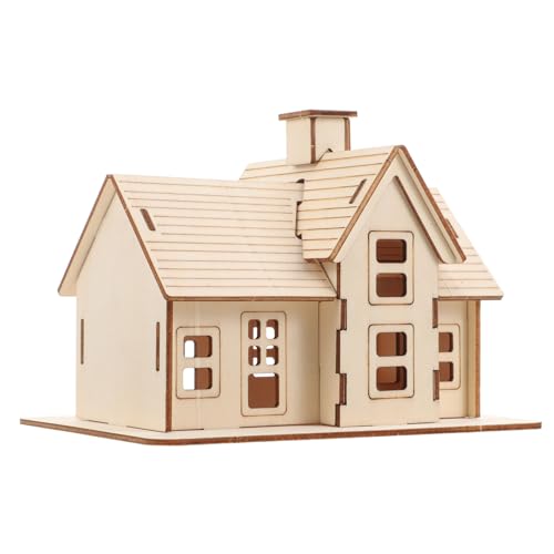 BESTonZON 3D-Holzpuzzle Mini-DIY-Modellhaus-Bausatz 3D-Holzpuzzle Strandhaus Geschnittenes Puppenhaus-Modellornament 3D-Puzzles Holzpuzzle Für Erwachsene von BESTonZON