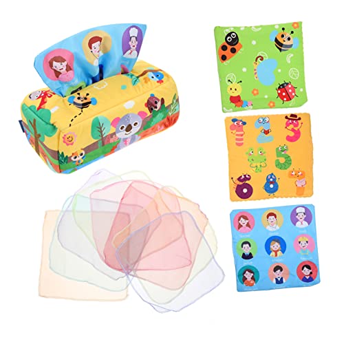 BESTonZON 3Er-Box Babypapierspielzeug Jonglieren mit Schals und Spielzeug für Babys Premium-Lernspielzeug Tissue Box Spielzeug Geburtstagsgeschenk für Kinder Kleinkindspielzeug Puzzle von BESTonZON