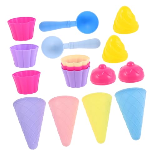BESTonZON 3Er-Set Teiliges Eiscreme für Eiscreme und Becher Modell Vielseitige Sandspielzeuge für Strand und Outdoor Tragbar und Leicht zu Reinigen Fördert Gemeinsames von BESTonZON