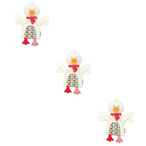 BESTonZON 3st Ente Früherziehung Spielzeug Plüsch Handpuppe Cartoon-handpuppe Krippenspielzeug Für Kinder Story-time-Marionette Tierhandpuppen Plüschtier Weihnachten Pp Baumwolle Eltern-Kind von BESTonZON