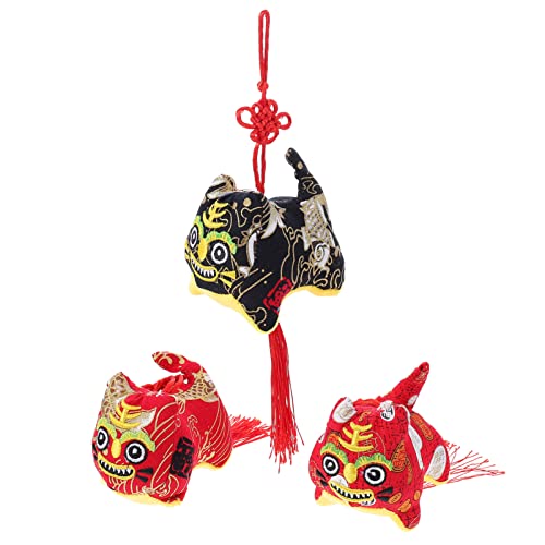 BESTonZON 3St Günstiger Stofftiger Tigerförmiges Stoffspielzeug Ausgestopftes Maskottchen- für kinderspielzeug Tiger-Design-Schmuck Tiger-Modellierpuppe Black von BESTonZON
