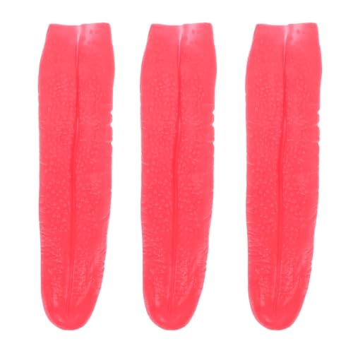 BESTonZON 3St Künstliche rote lange Zunge Neuheit Zunge Halloween-Requisiten Halloween assecoires Spielzeug Verkleide Dich künstliche Zunge Cosplay Säule Kleidung Gummi von BESTonZON
