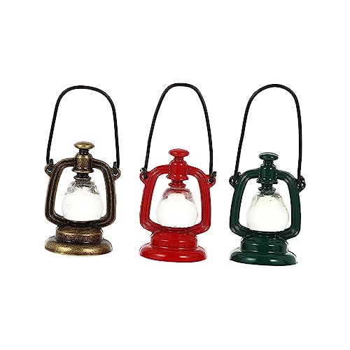 BESTonZON 3St Mini-Öllampe für kinderspielzeug puppenhauszubehör Petroleumlichter für Puppenhäuser Mini-Puppen Miniatur-Laternen Miniaturszene Petroleumlichter Legierung von BESTonZON