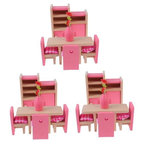 BESTonZON 3st Mini-möbel Mini- -Requisiten Puppenhaus Möbel Dekoration Miniaturhaus Mini-Schlafzimmer Mini- -miniaturmöbel Puppenhaus-Miniatur-Ornament Bambus Puppenstubenmöbel Hölzern von BESTonZON