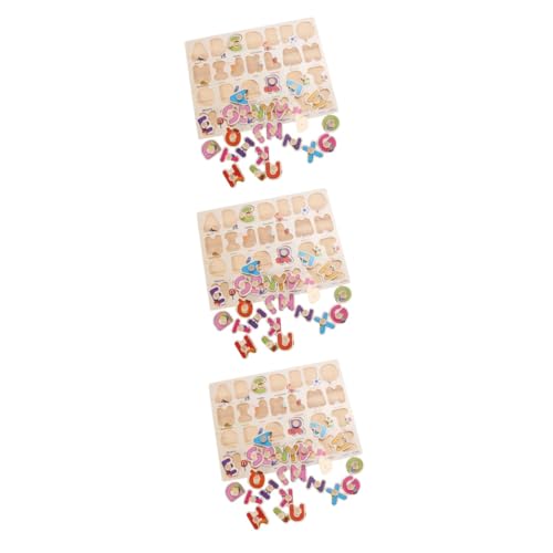 BESTonZON 3St Puzzle-Brett Spielzeug Puzzlebrett für Babys Puzzlebrett aus Holz Buchstabe Brett greifen Kind Bambus von BESTonZON