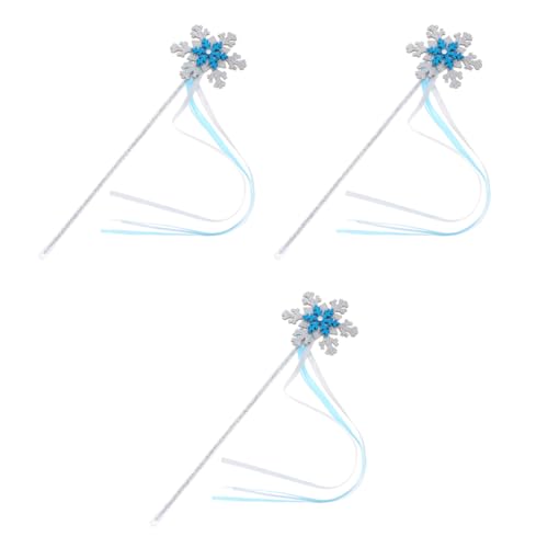 BESTonZON 3St Schnee Zauberstab Fairy Wand Halloween Girl Kid Toys dritte Kleinkind mitbringsel Kindergeburtstag entzückende feenhafte Zauberstäbe schöner Feenstab Stoff Blue von BESTonZON