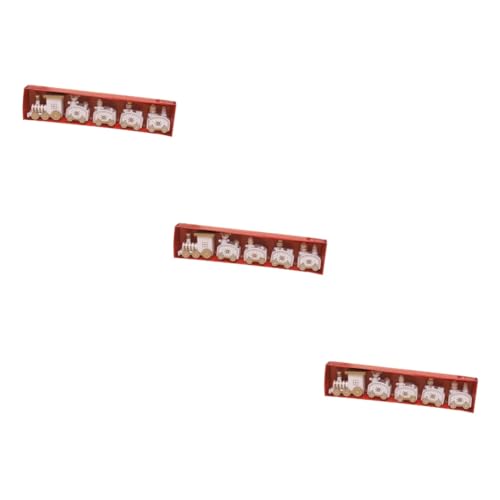 BESTonZON 3St Schneemann Weihnachtszug Mini-Zug-Ornament aus Holz Weihnachtsdekoration Spielset aus Holz Spielzeug Weihnachtszug aus Holz Holzeisenbahn für Kinder hölzern Dekorationen Modell von BESTonZON