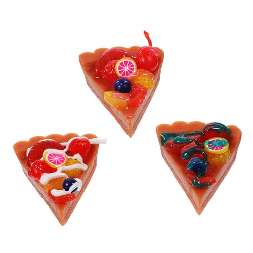 BESTonZON 3st Simulierter Pizza-anhänger Mit Fruchtmarmelade Dreieckiger Pizza-anhänger Puppenhaus-dreiecksstück-Pizza Mini-stückpizza Realistische Pizza Modelle Lieferungen Künstlich PVC von BESTonZON