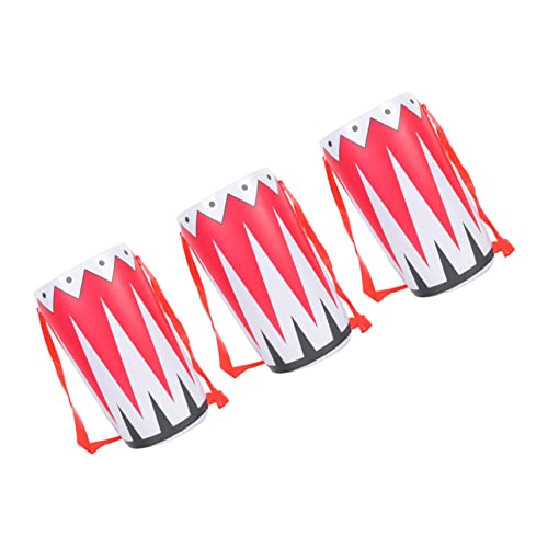 BESTonZON 3st Aufblasbare Trommel Lustige Aufblasbare Taillentrommelspielzeuge Pädagogisches Musikspielzeug Rockband-Accessoires Aufblasen Krabben-kit Flamingo Rot PVC Cosplay Kind Säule von BESTonZON