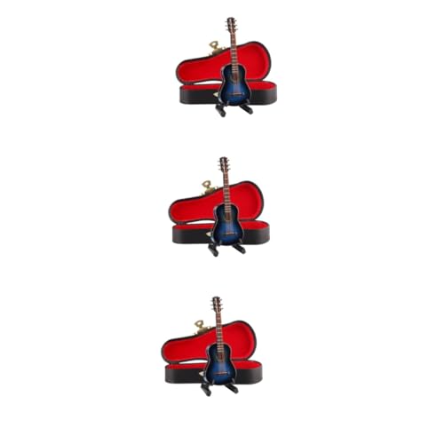 BESTonZON 3st Miniatur Gitarre Miniatur-Musikinstrument Modell Abschlussgeschenk Mini-Gitarre Stahl Gitarren Sammlerstücke Dekorative Gitarren Geschenke Bambus Männer Und Frauen Ballade von BESTonZON