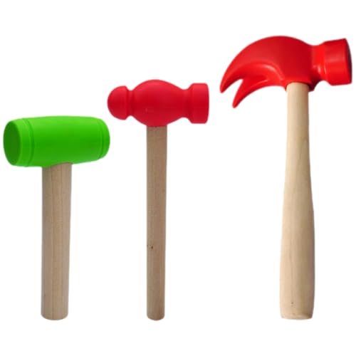BESTonZON 3St simulierter Kleiner Holzhammer -Hammer- Hammer Kinderspielzeug Hammerspielzeug für vorgeben, Hämmer zu hämmern Plastik von BESTonZON